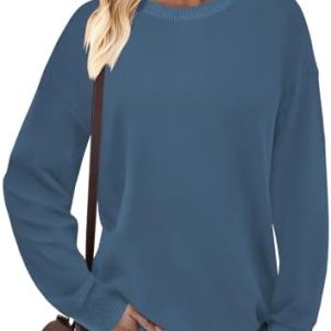 Cuptacc Damen Sweatshirt Rundhals Pullover Kontrast Tunika OEKO-TEX STANDARD 100 Langarm Oberteil