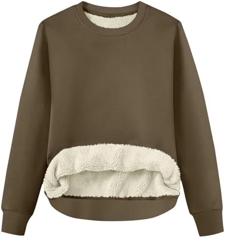 41wnqijub l. ac .jpg RLEHJN Fleecepullover Damen WinterWarm Gefüttert mit Tasche