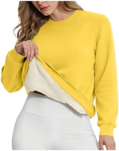 41whudtcabl. ac .jpg RLEHJN Fleecepullover Damen WinterWarm Gefüttert mit Tasche