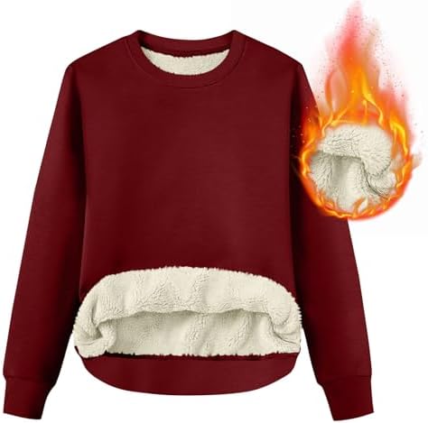 41wrt59tlvl. ac .jpg RLEHJN Fleecepullover Damen WinterWarm Gefüttert mit Tasche