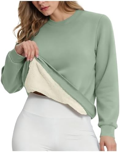 41wwrvyxl5l. ac .jpg RLEHJN Fleecepullover Damen WinterWarm Gefüttert mit Tasche