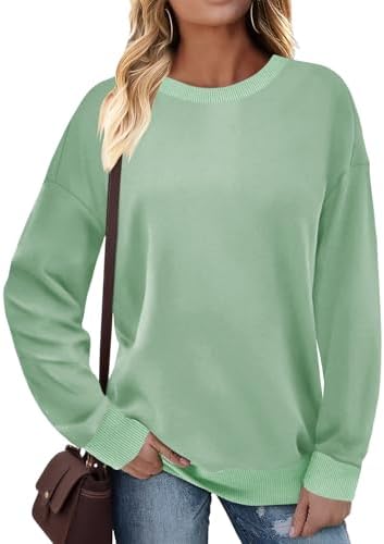 41xdmwn3 ql. ac 2.jpg Cuptacc Damen Sweatshirt Rundhals Pullover Kontrast Tunika Langarm