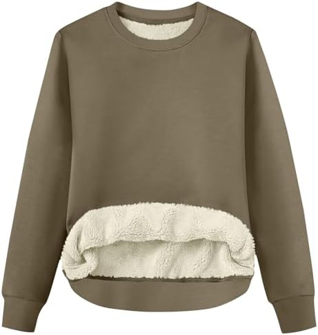 41xx5ow81l. ac .jpg RLEHJN Fleecepullover Damen WinterWarm Gefüttert mit Tasche