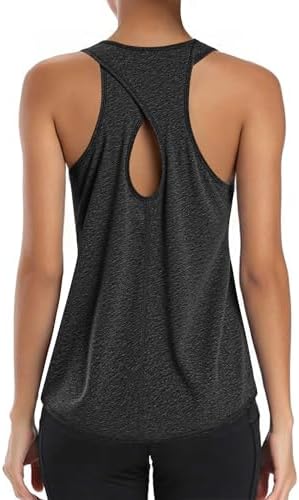 Gyabnw Sport Top Damen schnelltrocknend für Yoga und Fitness leicht ärmellos Rückenausschnitt