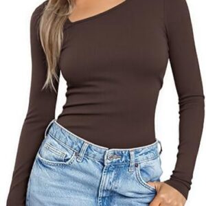 Leversic Basic Langarmshirt Damen T-Shirt Longsleeve schmaler Passform Women