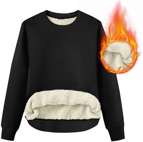 41zraqknsdl. ac .jpg RLEHJN Fleecepullover Damen WinterWarm Gefüttert mit Tasche