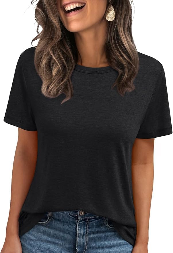 51 x9bkkmll. ac .jpg Cuptacc Sommer T-Shirt Damen Basic Oberteil Einfarbig Casual Top OEKO-TEX STANDARD 100