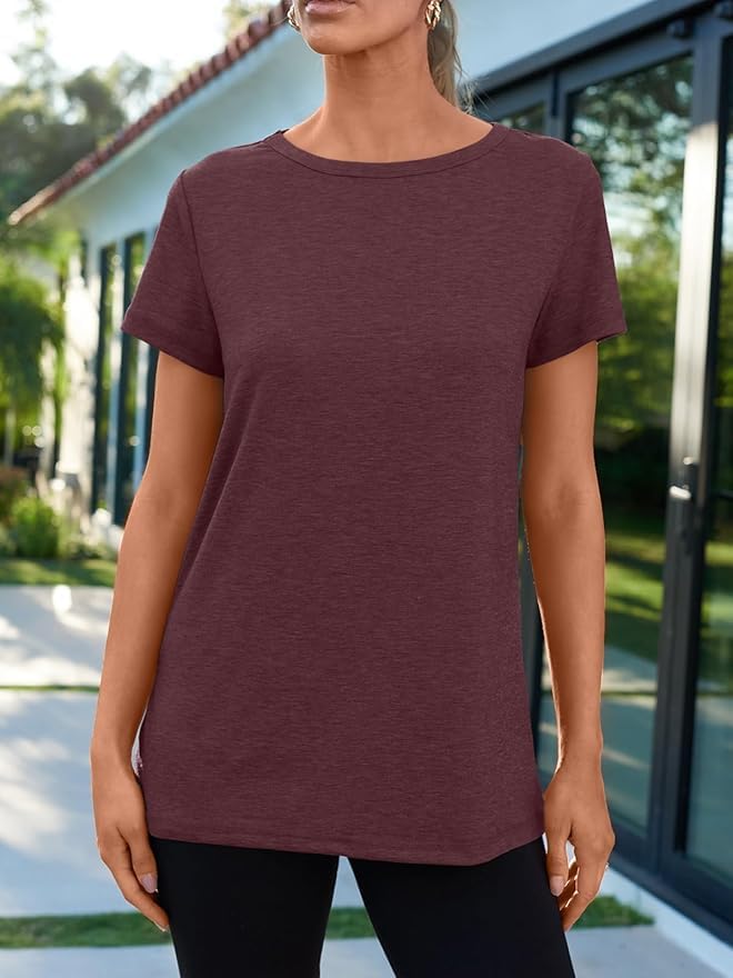 510doefwtdl. ac .jpg Cuptacc Sommer T-Shirt Damen Basic Oberteil Einfarbig Casual Top OEKO-TEX STANDARD 100
