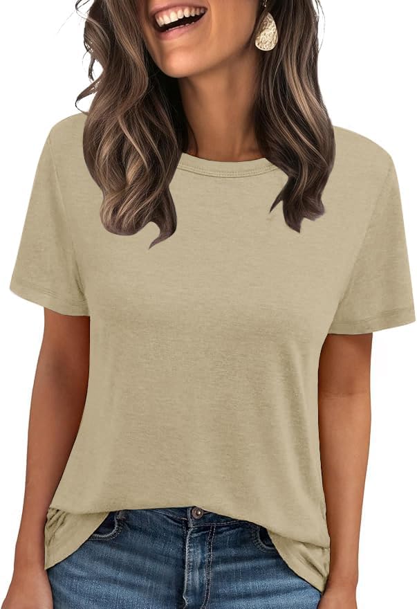 518ewyhzhwl. ac .jpg Cuptacc Sommer T-Shirt Damen Basic Oberteil Einfarbig Casual Top OEKO-TEX STANDARD 100