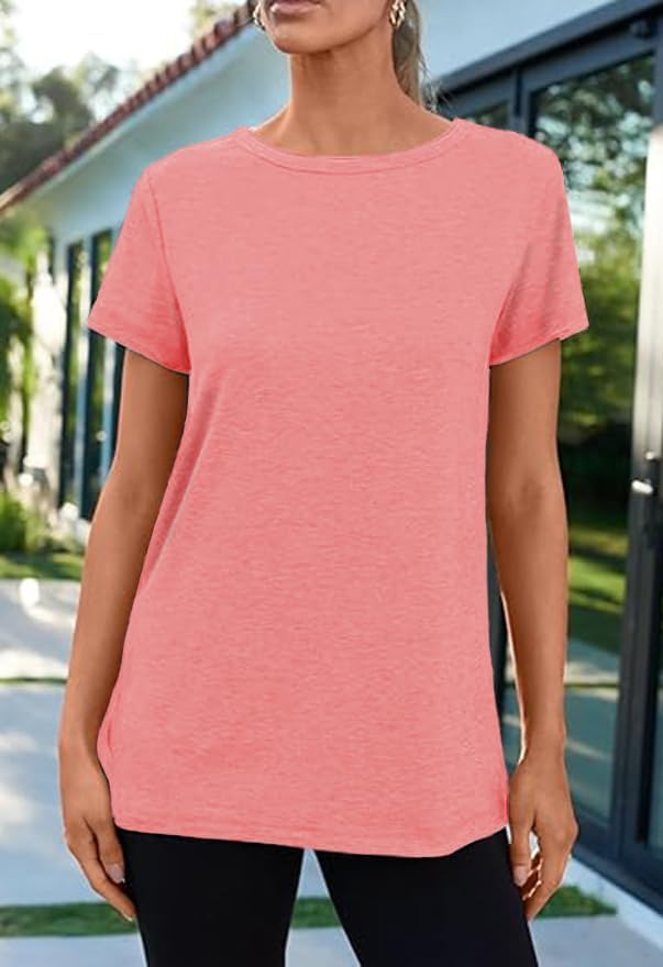 519q2q7bh1l. ac .jpg Cuptacc Sommer T-Shirt Damen Basic Oberteil Einfarbig Casual Top OEKO-TEX STANDARD 100