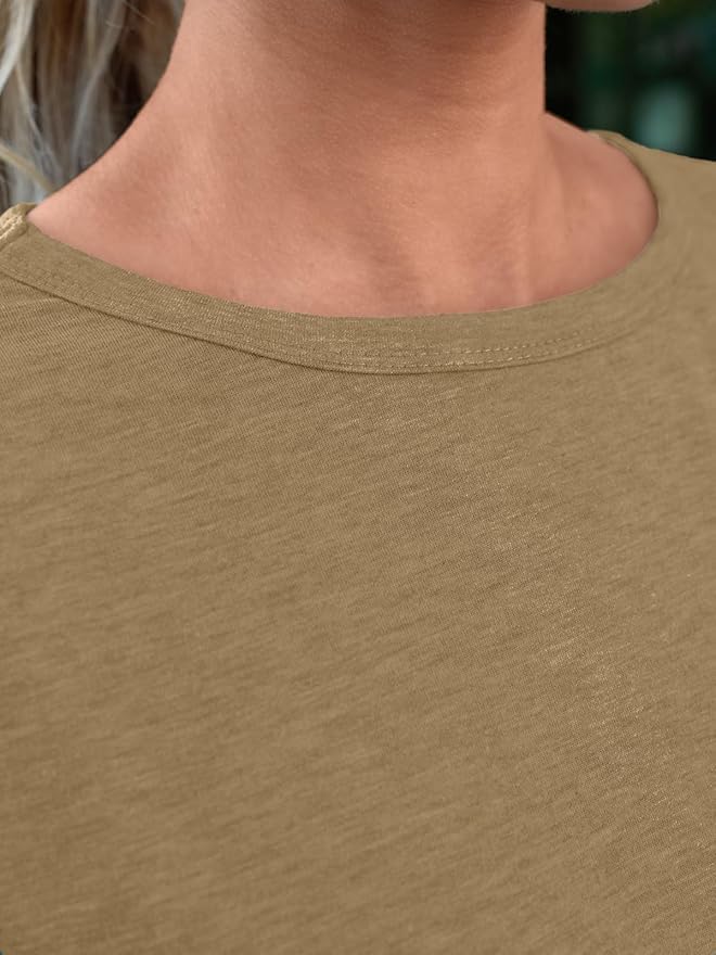 51cwfvfd0ul. ac .jpg Cuptacc Sommer T-Shirt Damen Basic Oberteil Einfarbig Casual Top OEKO-TEX STANDARD 100