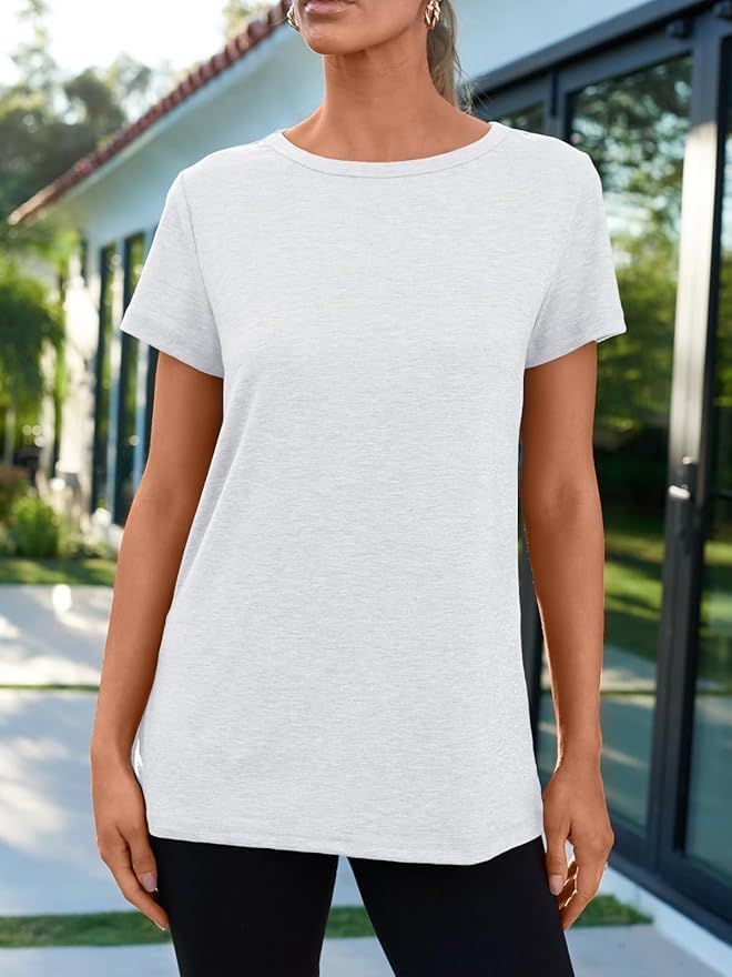 51dlyqnbqil. ac .jpg Cuptacc Sommer T-Shirt Damen Basic Oberteil Einfarbig Casual Top OEKO-TEX STANDARD 100