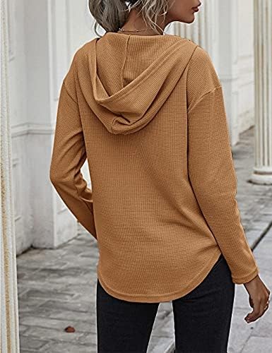 51efb2fx8vl. ac .jpg Morhuduck Damen-Kapuzenpullover mit V-Ausschnitt, langärmelig, Tops mit Tasche, Kordelzug, Stretchmaterial, perfekt für
