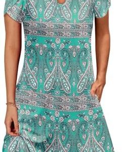 Sommerkleid Damen Blütenmuster Freizeitkleid Mit Taschen Knielifang 2025 Trends Modisch