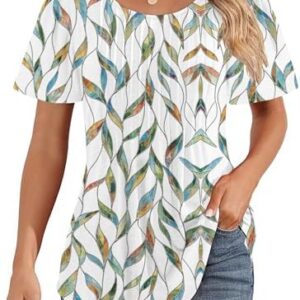 Cuptacc Elegant Geblümt/Einfarbig Damen T-Shirt Mit Puffärmeln SOFORT LIEFERBAR