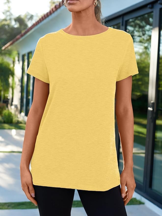 51jsnvtw6wl. ac .jpg Cuptacc Sommer T-Shirt Damen Basic Oberteil Einfarbig Casual Top OEKO-TEX STANDARD 100