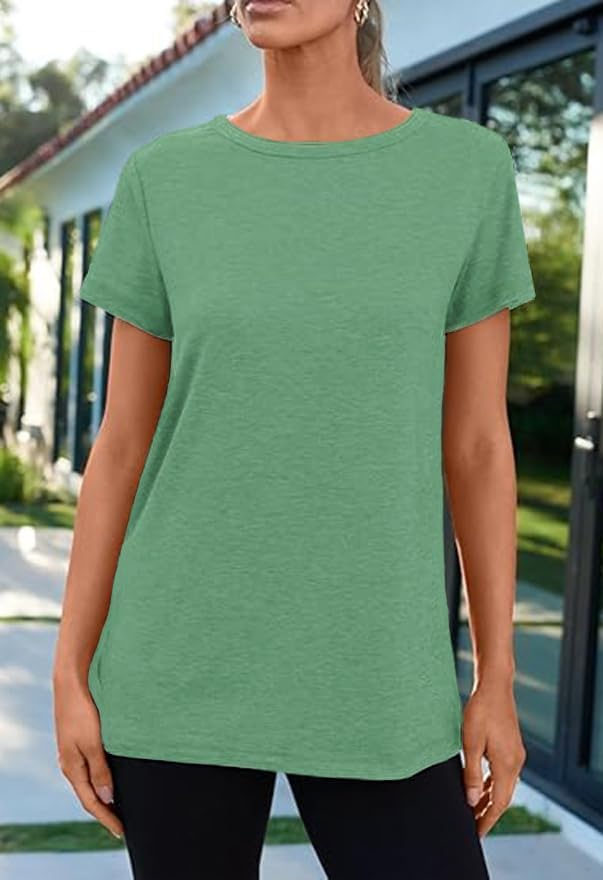 51k9kgnukkl. ac .jpg Cuptacc Sommer T-Shirt Damen Basic Oberteil Einfarbig Casual Top OEKO-TEX STANDARD 100