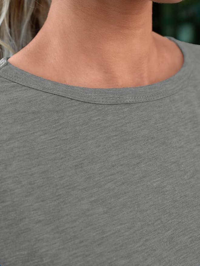 51kvnpstl0l. ac .jpg Cuptacc Sommer T-Shirt Damen Basic Oberteil Einfarbig Casual Top OEKO-TEX STANDARD 100