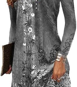 GRMLRPT Damen Multifarbiger Kurzarm Rundhals Sommerkleid(S-XXL)