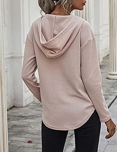 51ltda6dfbl. ac .jpg Morhuduck Damen-Kapuzenpullover mit V-Ausschnitt, langärmelig, Tops mit Tasche, Kordelzug, Stretchmaterial, perfekt für