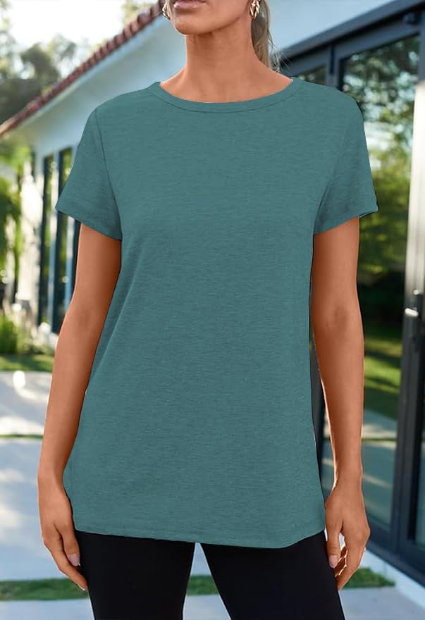 51nsnsax87l. ac .jpg Cuptacc Sommer T-Shirt Damen Basic Oberteil Einfarbig Casual Top OEKO-TEX STANDARD 100