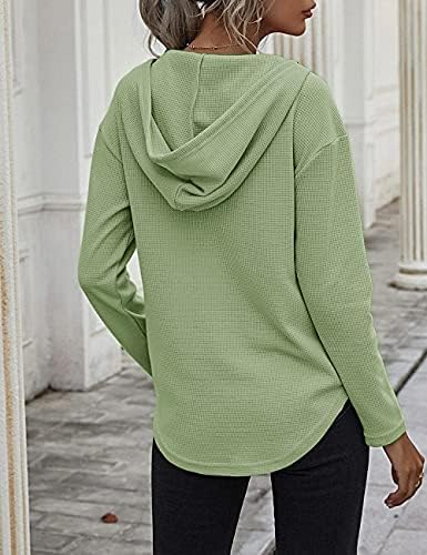 51nsepewyql. ac .jpg Morhuduck Damen-Kapuzenpullover mit V-Ausschnitt, langärmelig, Tops mit Tasche, Kordelzug, Stretchmaterial, perfekt für