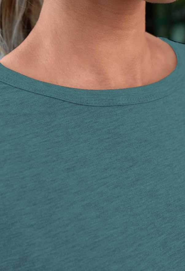 51rm9hba7l. ac .jpg Cuptacc Sommer T-Shirt Damen Basic Oberteil Einfarbig Casual Top OEKO-TEX STANDARD 100