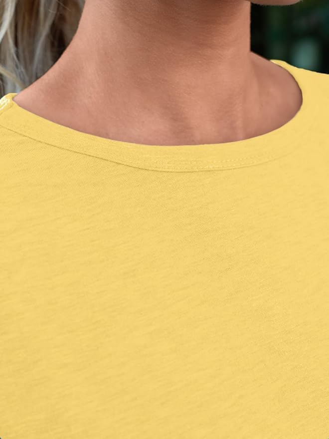 51ctrk48ctl. ac .jpg Cuptacc Sommer T-Shirt Damen Basic Oberteil Einfarbig Casual Top OEKO-TEX STANDARD 100