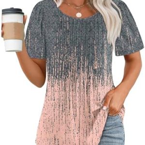 Chicrise Sommer Kurzärme T-Shirt Damen Plissiert Elegant OEKO-TEX STANDARD 100