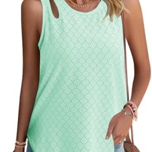 GYABNW Top Sommer Tank-Top Damen Sexy Elegant Blusentop Rundhals Ärmellos