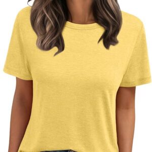 Cuptacc Sommer T-Shirt Damen Einfarbig Casual Basic-Shirt OEKO-TEX STANDARD 100