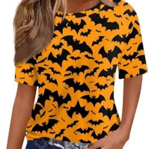 Generic Damen Bequeme Kurzarm Rundhals Farbverlauf T-Shirt Mode Locker Streetwear Sport Tops | Generic Damen Farbverlau