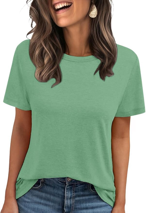 51l4omhmfl. ac .jpg Cuptacc Sommer T-Shirt Damen Basic Oberteil Einfarbig Casual Top OEKO-TEX STANDARD 100