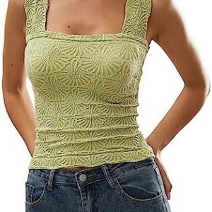 AIHUKOCY Damen Tanktop mit Blumenmuster für Diegend preference: 1. AIHUKOCY Damen Tanktop mit Blumenmuster, quadratisch