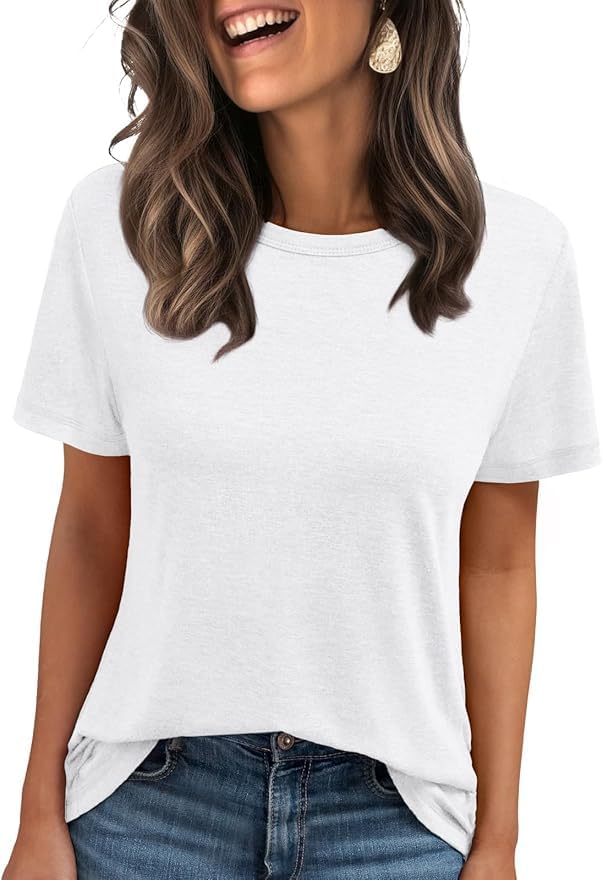 51pjbpjb8al. ac .jpg Cuptacc Sommer T-Shirt Damen Basic Oberteil Einfarbig Casual Top OEKO-TEX STANDARD 100
