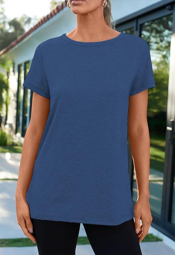 51s3nuq3 al. ac .jpg Cuptacc Sommer T-Shirt Damen Basic Oberteil Einfarbig Casual Top OEKO-TEX STANDARD 100