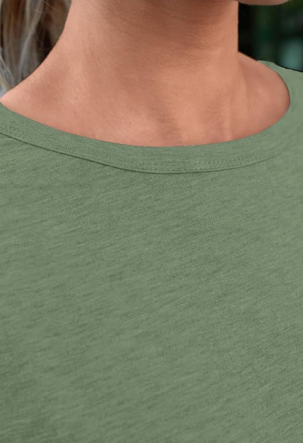 51v4zdl 1cl. ac .jpg Cuptacc Sommer T-Shirt Damen Basic Oberteil Einfarbig Casual Top OEKO-TEX STANDARD 100