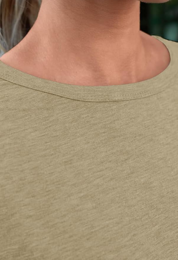 51wct6bsbll. ac .jpg Cuptacc Sommer T-Shirt Damen Basic Oberteil Einfarbig Casual Top OEKO-TEX STANDARD 100